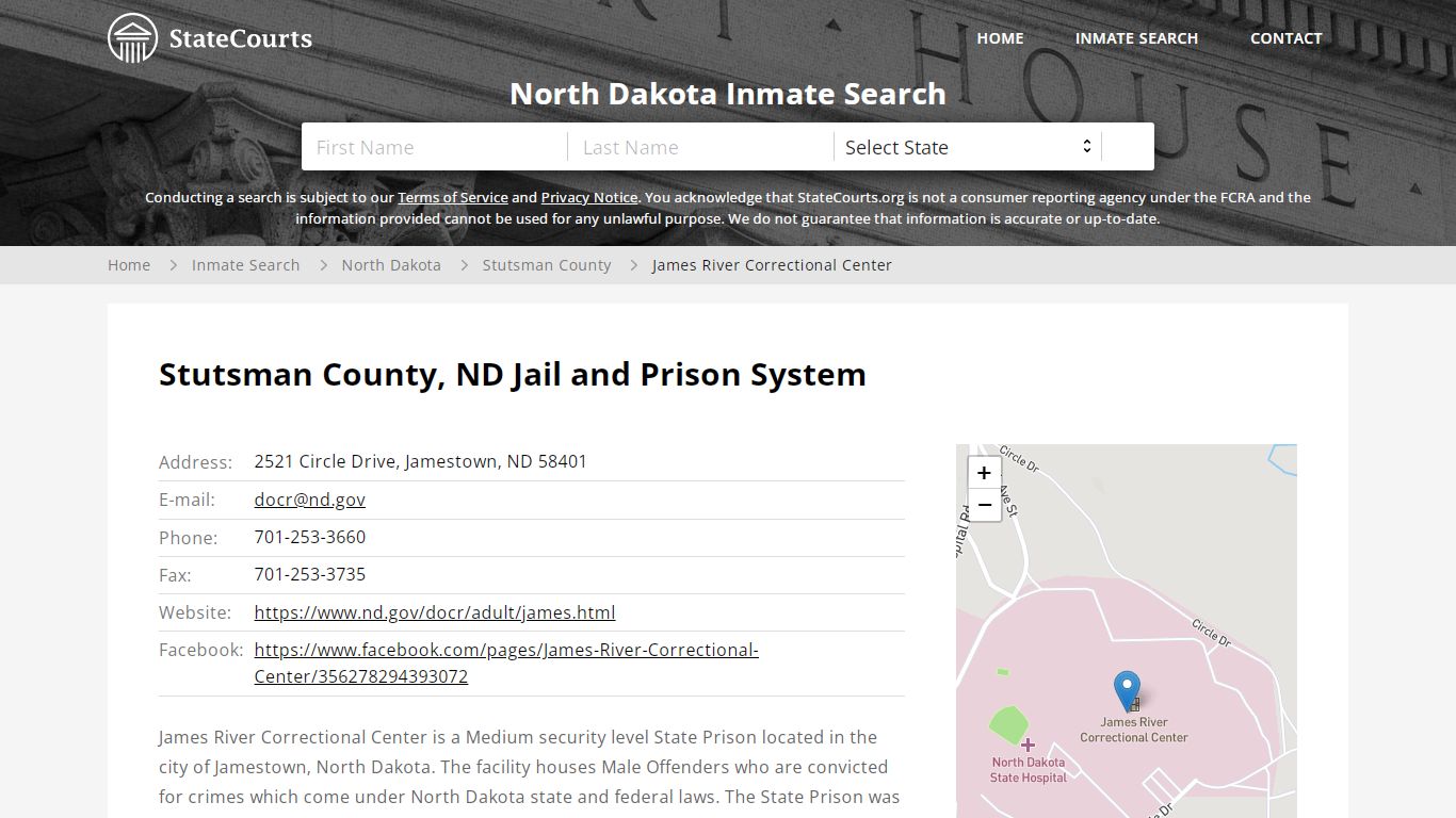 James River Correctional Center Inmate Records Search, North Dakota ...